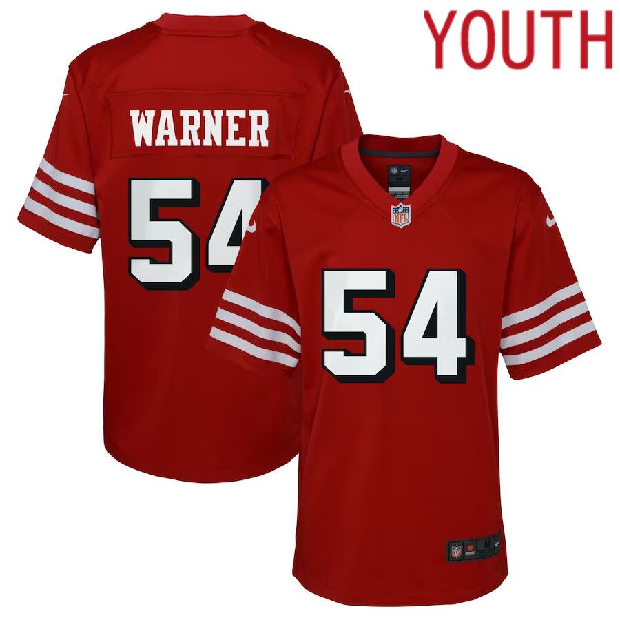 Youth San Francisco 49ers 54 Fred Warner Nike Scarlet Alternate Game NFL Jersey